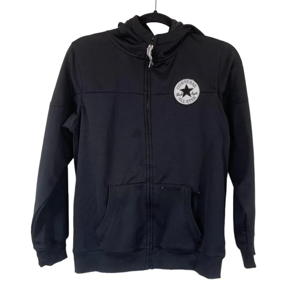 Converse black zip up sweatshirt